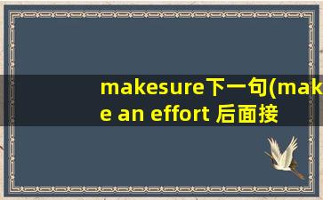 makesure下一句(make an effort 后面接什么)